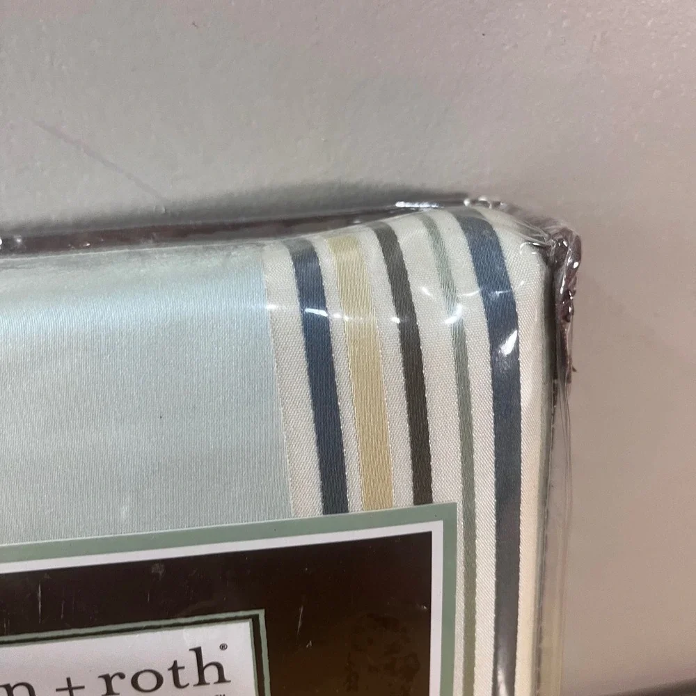 Allen + Roth Northfield Aqua Striped Rod Pocket Curtain Panel 40x84 0396262 NEW